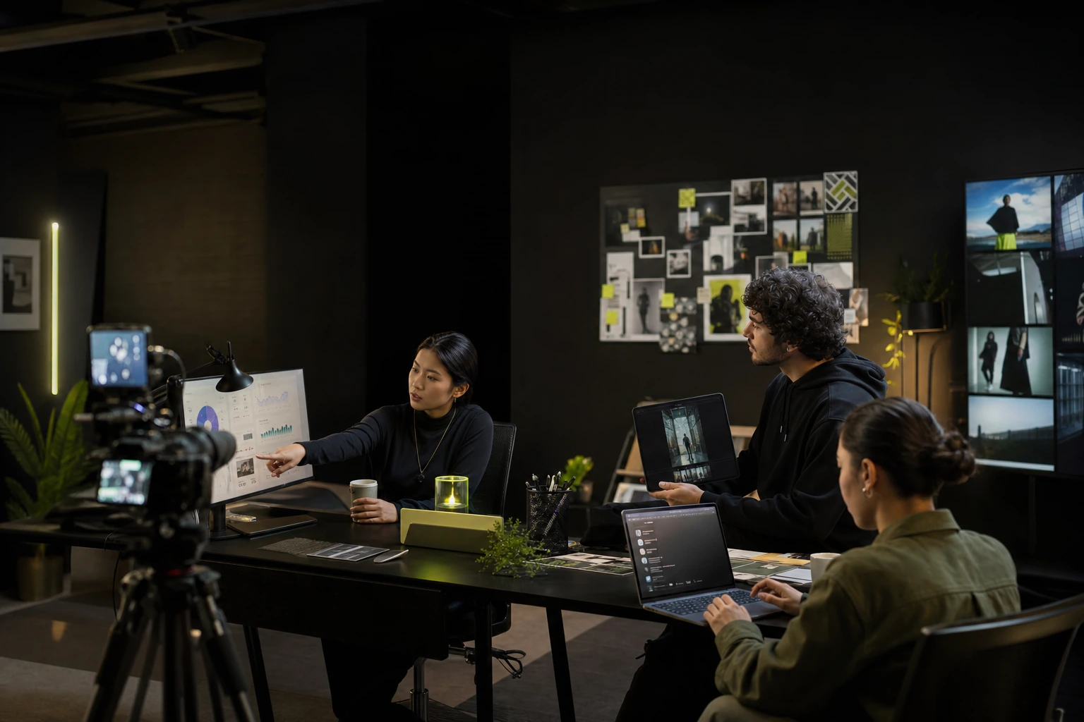 Social media managers directing a multi-channel brand operation